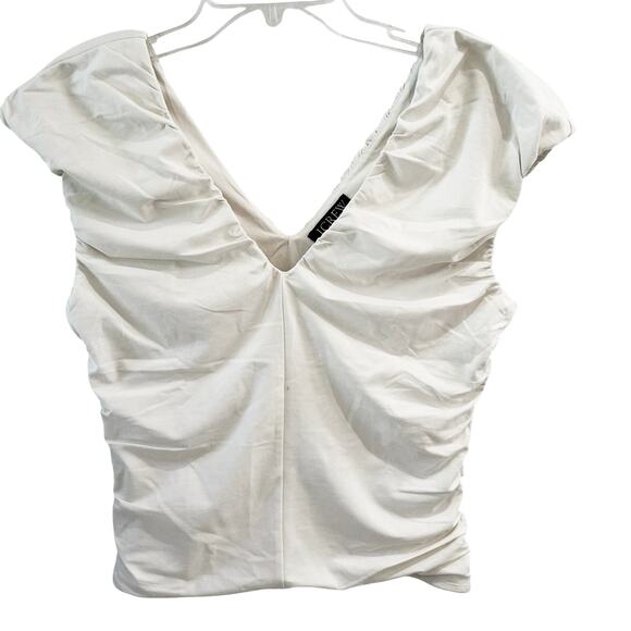 J. Crew Ruched V-Neck Top Size Medium - Picture 2 of 10